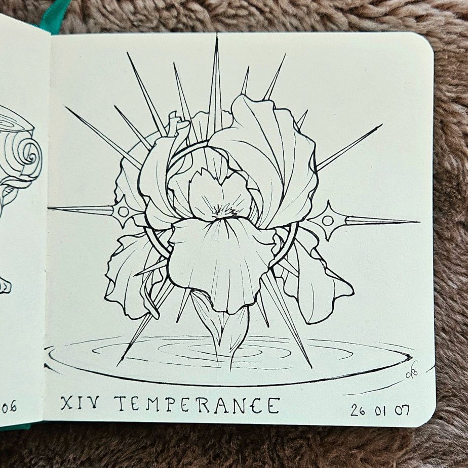 Iris flower with spiky metal halo