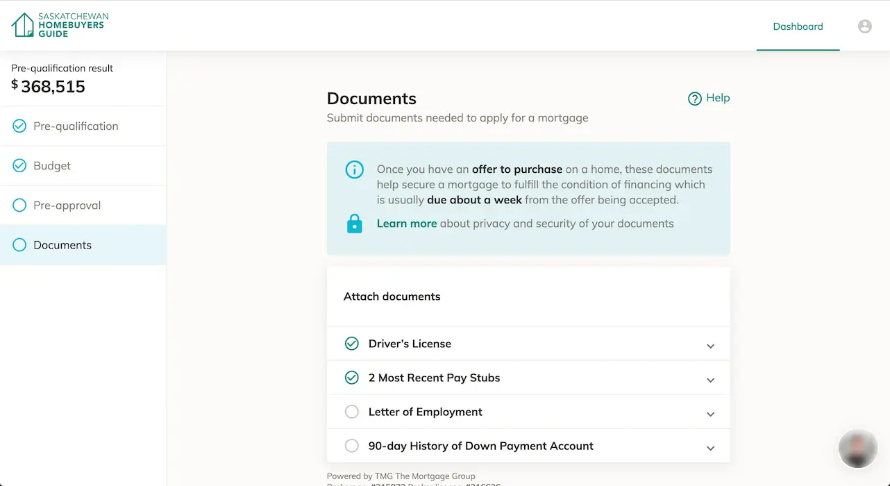 Screen with list of documents, 2 of 4 checked