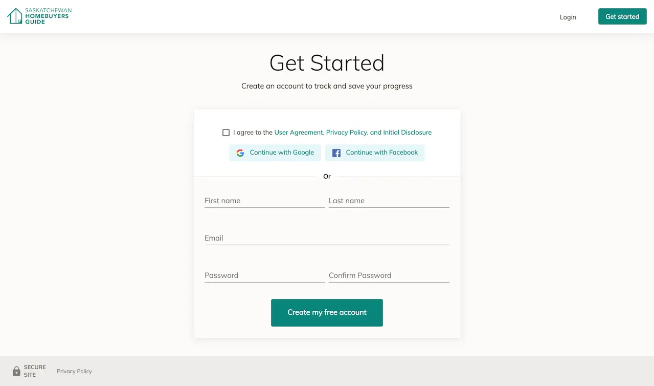 Webpage with compact form
