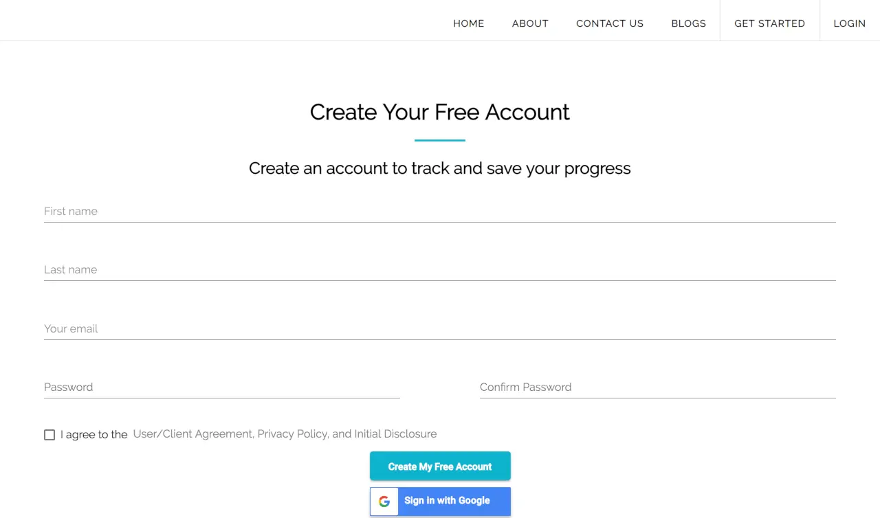 Webpage with wide form