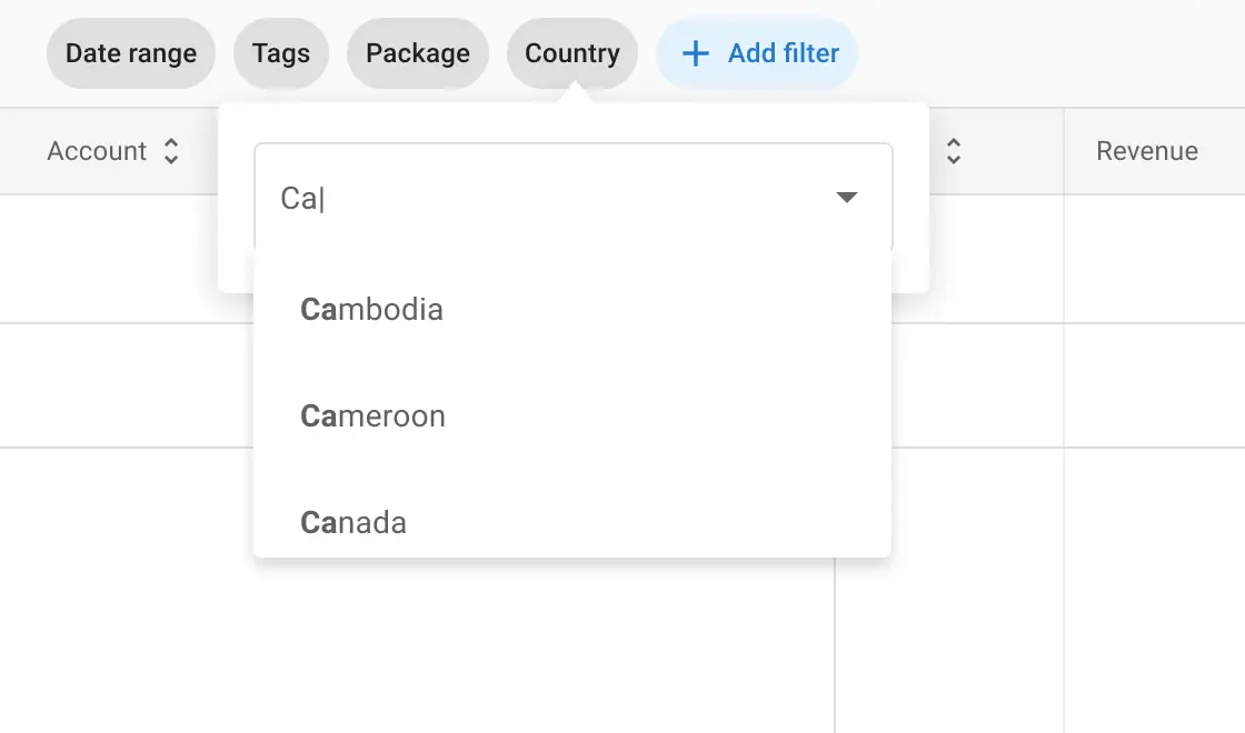 Detail of filter chips with single input open